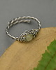 pierścionki - różne Pierścionek regulowany prehnit wire wrapping 1