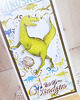 kartki scrapbooking Kartka urodzinowa DL z Dinozaurem 2 GOTOWA 2