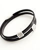bransoletki skórzane Bransoletka skórzana damska czarna 5mm 6