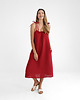 sukienki midi damskie Lniana Sukienka FLORA MIDI red wine 1