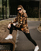 bluza z kapturem damska Damska Bluza Expres Zamek DR.CROW Gold Leopard 2