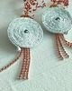 kolczyki soutache Kolczyki biało srebrne koła z delikatnym zwisem 1