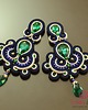 kolczyki soutache Zielono srebrne kolczyki sutasz soutache 2