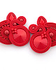 kolczyki soutache Czerwone małe kolczyki soutache 1