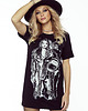 t-shirt damskie T-SHIRT maxi sukienka Kosmonautka czarna 1