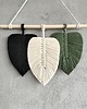 makramy Makrama Liście Modern Loft Ozdoba Nad Biurko Czerń 40x25 cm 3