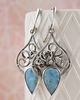 kolczyki wire wrapping Elizabeth  - srebrne kolczyki z larimarem 4