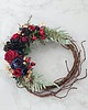 wianki bożonarodzeniowe Asymetryczny wianek granat i bordo (26cm) 1