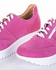sneakersy damskie Sneakersy skórzane - sznurowane + suwak   (7070) 7