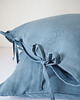 poduszki gładkie Lniana Poszewka Troczki DUSTY BLUE 4