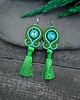 kolczyki soutache Kolczyki sutasz turkusowo zielone z chwostem Nella 2