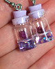 kolczyki szklane Kolczyki fiolki - żywica, fioletowe 2