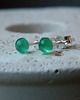 kolczyki wire wrapping 4mm  Zielony onyks - agat - sztyfty 1