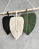 makramy Makrama Liście Modern Loft Ozdoba Nad Biurko Czerń 40x25 cm 2