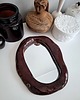lustra stojące i wiszące Lustro z ceramiczną ramką brązową 5