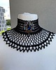 kolie Czarna kolia koronkowa z piękną broszą klasyka stylu retro 3