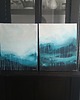 obrazy Obrazy ręcznie malowane na płótnie - dwa 40x50 cm - abstrakcyjny pejzaż 1