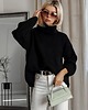 swetry damskie  Sweter oversize z golfem czarny MISS BLACK 3