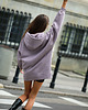bluza z kapturem damska Bluza z kapturem rozsuwana oversized liliowa 1
