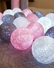 dekoracje świetlne Lampki Cotton Balls 20 led szaro-różowe, świecące kule na baterie 1