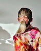 gumki do włosów Gumka jedwabna, scrunchie, frotka brzoskwiniowa rosa MAXI 2