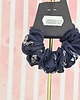 gumki do włosów XS mini mała gumka dla dzieci do włosów jedwab naturalny scrunchie granatowa 2