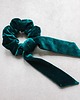 gumki do włosów Bottle Green Bow - aksamitna gumka ze wstążką 1