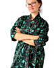 bluza bez kaptura damska PŁASZCZ / BLUZA / ciepły szlafrok zielony wzór leśny (90% bawełna) 2