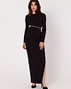 sukienki maxi damskie Sukienka maxi z wycięciem w talii-czarna(K-180) 5