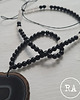 biżuteria męska AGAT wisior na koralach black stone i kwarc 2