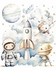 naklejki ścienne do pokoju dziecka Space Adventure - Kosmos, Naklejki Na Ścianę Dla Dzieci - Zestaw 1 1
