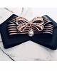 broszki Czarna Brosza z paskami i kokardą  Rose Gold 1
