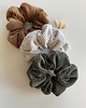 gumki do włosów Zielona sztruksowa scrunchie Verde 1