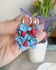 kolczyki z masy plastycznej Kolczyki z truskawkami i niezapominajkami. Handmade 3