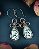 kolczyki wire wrapping Kolczyki wire wrapping z jaspisem dalmatyńskim 1
