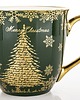 dekoracje świąteczne Kubek porcelanowy 11x15x11,5 cm CONIFERE 560 ml zielony 1