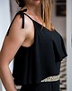 sukienki maxi damskie Sukienka  z paskiem BLACK FRILL MAXI 1