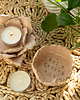 świeczniki i świece Zestaw ceramicznych świeczników handmade tealight kwiaty z napisem 1