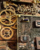 zegary Zegar ścienny - złota 100 letnia Rama - WALL-MACHINE - CLOCK WALL 3D  - unikat 2