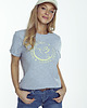 t-shirt damskie T-SHIRT koszulka szara Basic Klasyczna z kolibrem 1