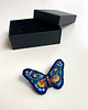 broszki UNIKAT - Motyl niebieski - ręcznie haftowana broszka 2