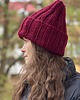 czapki damskie Buran - zimowa czapka z wełny peruwiańskiej bordowa 3