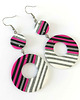 kolczyki z masy plastycznej Duże Geometryczne Kolczyki w Paski 2