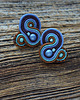 kolczyki soutache Brąz i niebieski- kolczyki sutasz 3