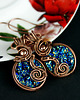 kolczyki wire wrapping Kolczyki z druzą z żywicy 4