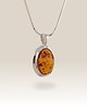 wisiory Srebrny wisiorek z bursztynem | 24 x 14mm 2