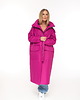 płaszcze damskie Parka Longline Hoodie Oversize fuksja 3