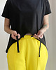 spodnie dresowe damskie Spodnie dresowe w kant żółte 1