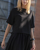 t-shirt damskie Wiskozowy t-shirt oversize - czarny 4