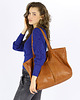 torby na ramię Duża torba shopper skórzana podwójne rączki - brąz camel 1